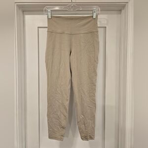 Athleta Beige Contrast Stitch Leggings